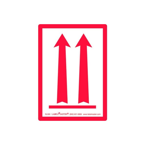 American Labelmark Co LabelMaster SL305 Red Arrows Up Air Label, PVC-Free Film 2 15/16" x 4 1/8", 500/Roll SL305 - main